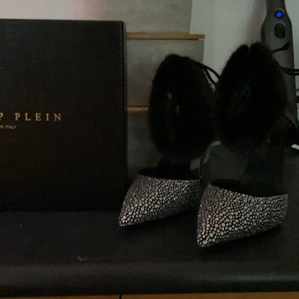 Phillip Plein stiletto with mink fur cuff